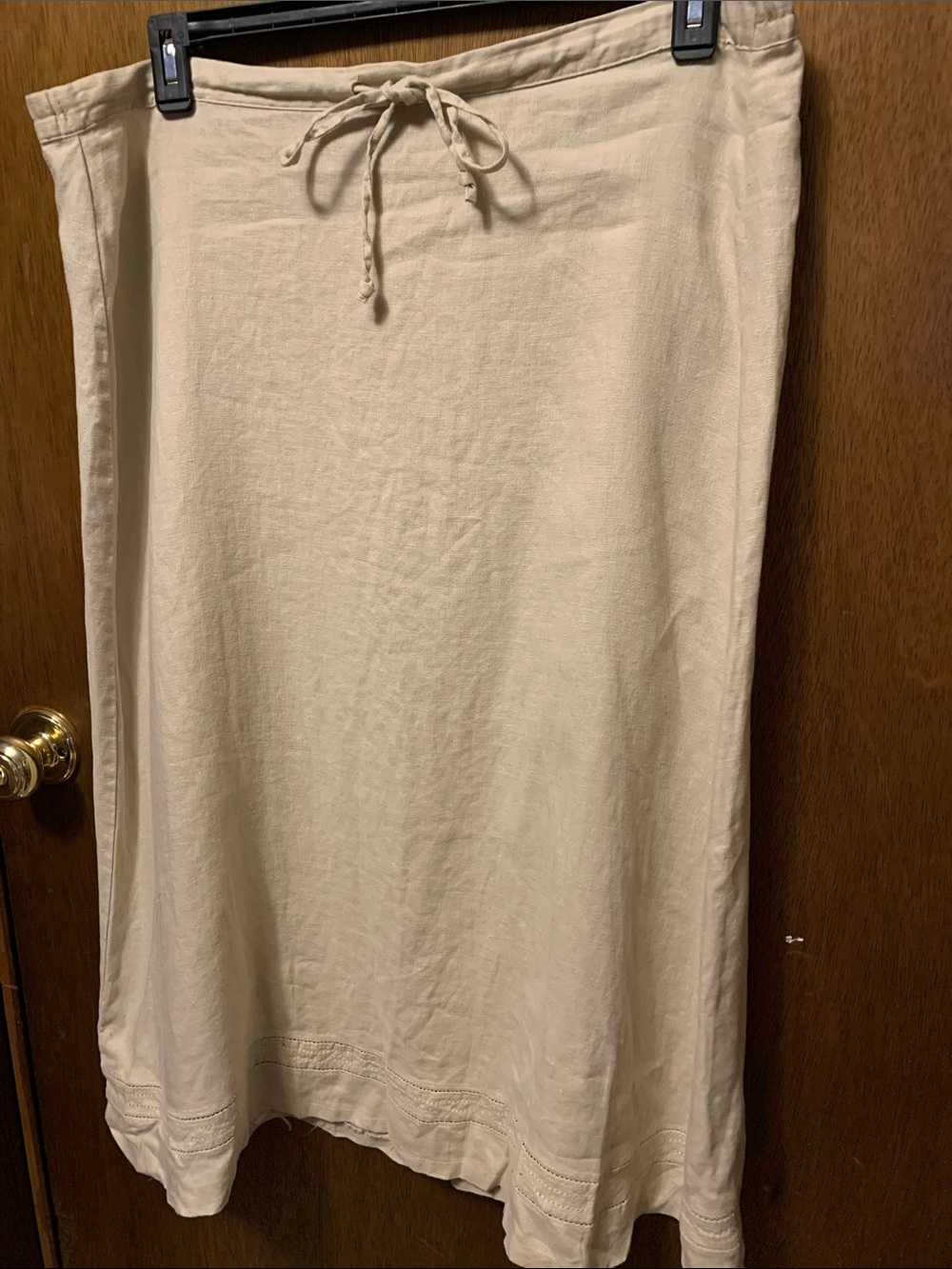 Choices Cream Drawstring Maxi Skirt